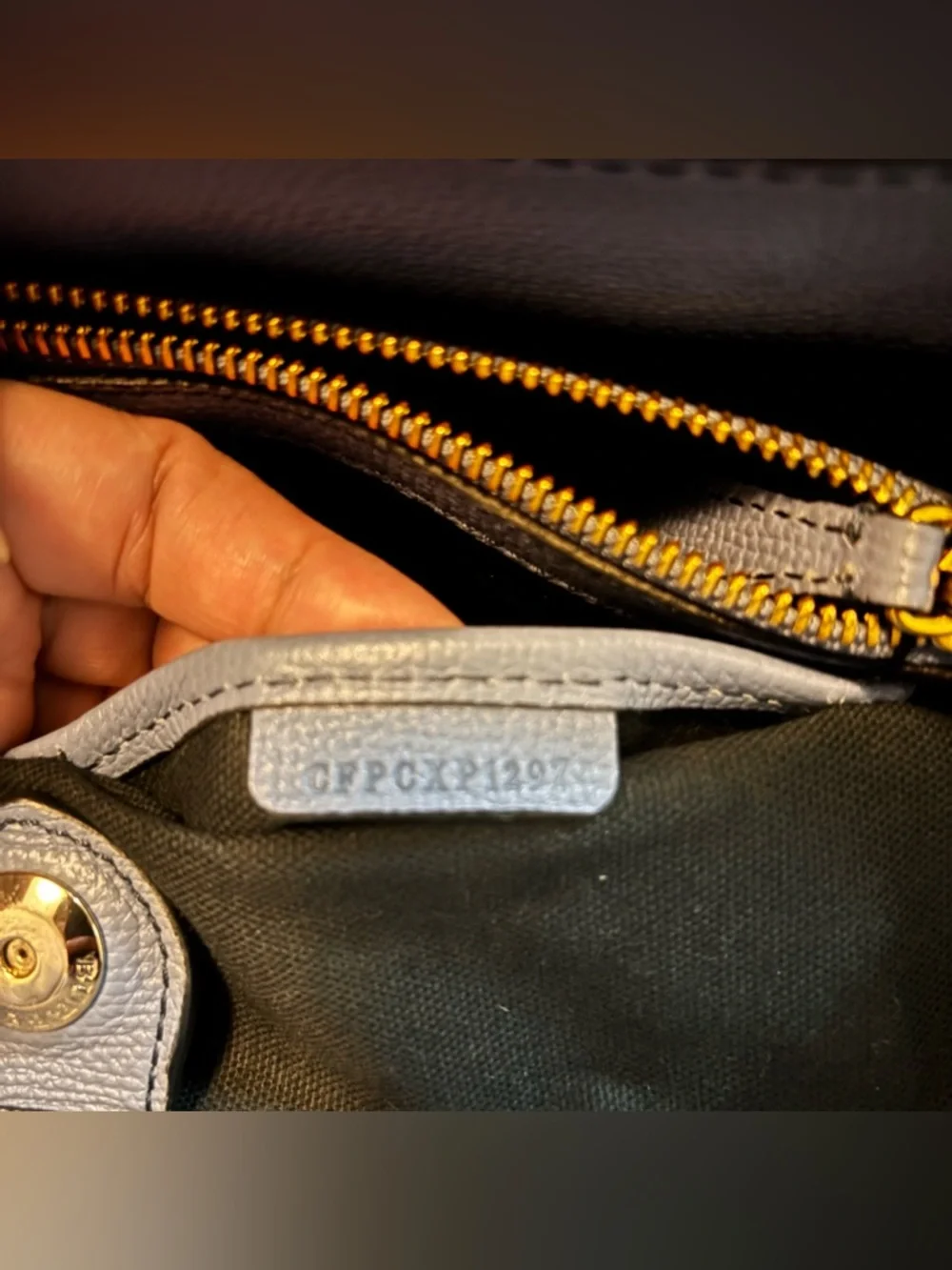 Burberry Navy Blue Leather Top-Handle Satchel - Picture 12 of 16